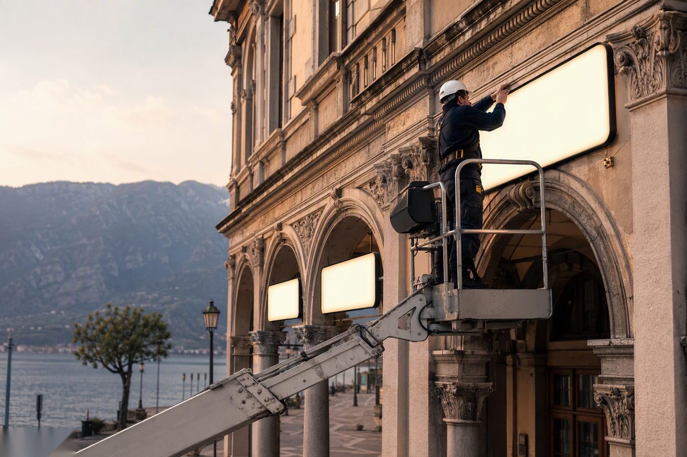 Installazione Insegne a Roverbella — installazione di Insegne Mantova